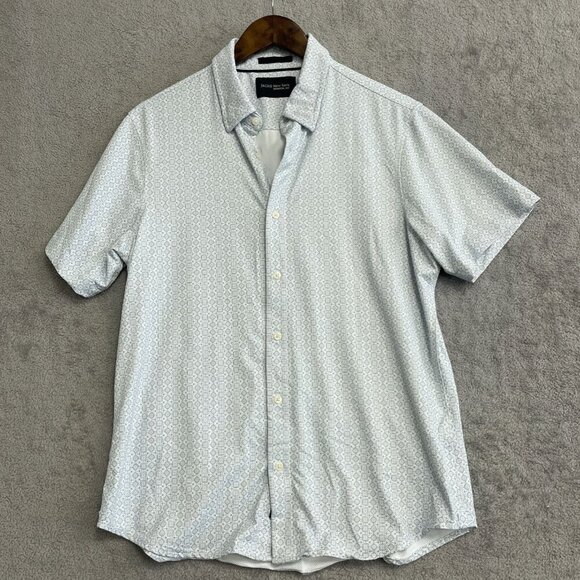NWOT Jachs New York Men's Size M Geometric Short Sleeve Shirt Button up - Picture 1 of 10